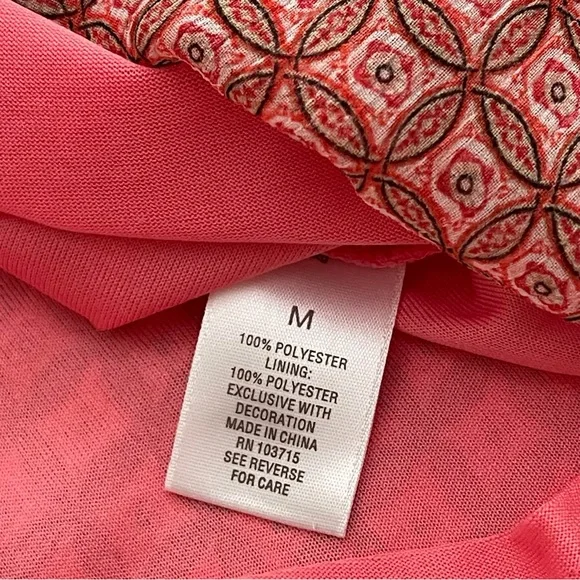 Roz & Ali Top Sleeveless Geometric Print Embellished Neckline Size M - Picture 13 of 14